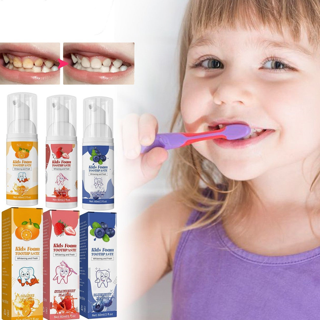 Children's Foam Tooth Cleaning Mousse Toothpaste